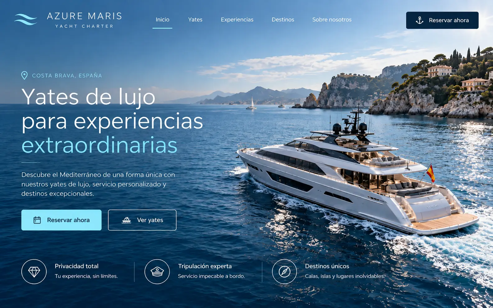Diseño web para alquiler de yates de lujo en la Costa Brava | Jesusmora.es