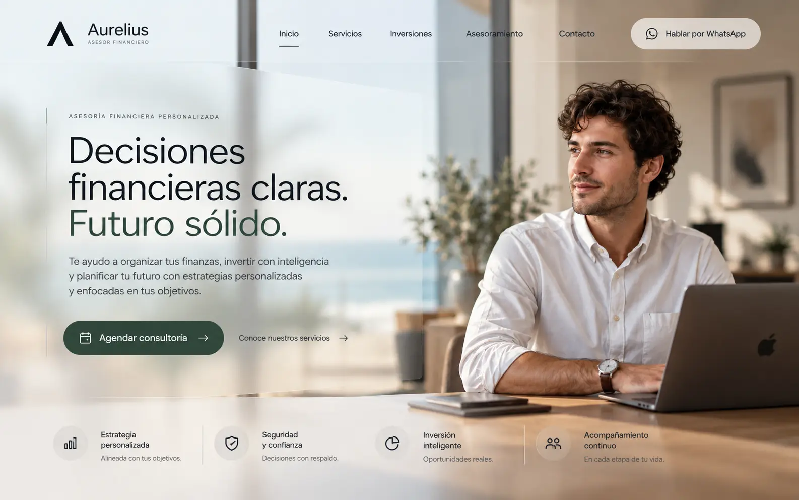 Diseño web para asesoría financiera con servicios claros y personalizados | Jesusmora.es