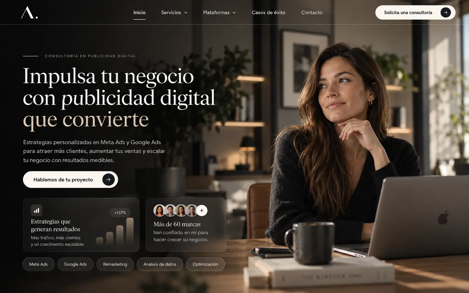 Diseño web para consultoría de publicidad digital, Meta Ads y Google Ads | Jesusmora.es